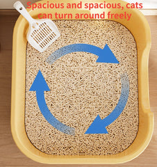 Cat Litter Box with Large Splash Proof Open Design and Free Shovel Suitable for Those Weighing Less Than 30 Pounds