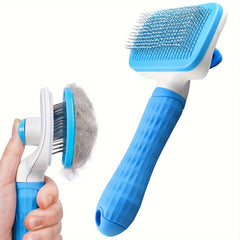 Pet Grooming Brush Gentle Deshedding Massage Comb with One-Click Hair Removal Dog Grooming for Dogs & Cats Easy-Clean