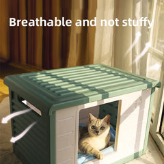 HOOPET Cat Litter Cat House Cottage Summer Outdoor Rainproof Dog Kennel Cat House Stray Cat Outdoor Nests