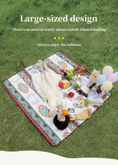 Outdoor picnic mat is a hand-held luggage protection and moisture-proof camping blanket, suitable for travel, beach and trips.