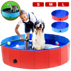 80*30cm Portable pet swimming pool for dogs outdoor summer swimming autumn winter indoor dog bath tub dual-use with drain valve