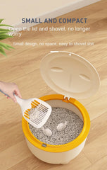 Cat Excrement Trash Can Fully Enclosed Cat Litter Basin Cat Toilet Cat Litter Special Garbage Can Excrement Supplies
