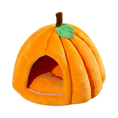 Halloween Themed Pet Pumpkin House Autumn And Winter Cat And Dog Semi-Enclosed Pet Bed Warm And Thick Cat And Dog Bed