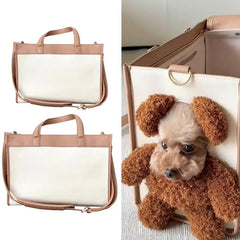 Dog Carry Bag PU Leather Dog Carriers Multifunctional Outdoor Cat Bags Puppy Breathable Carrying Pouch For Bunny