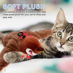 Electric Bird Teasing Cat Toy Interactive Simulation Bird Plush Toy Pet Kitten Teasing Toys for cats and kittens to practice