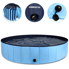 80*30cm Portable pet swimming pool for dogs outdoor summer swimming autumn winter indoor dog bath tub dual-use with drain valve