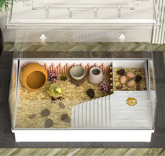 Small Pet House Large Space Transparent Pet Feeding Box Multi Functional Layered Area Luding Chicken Nest Breathable Pet Nest