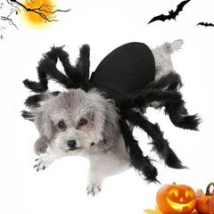 Halloween Pet Spider Costume Simulation Black Spooky Spider Clothes Dressing For Dogs Cats Party Cosplay Props Funny Outfit
