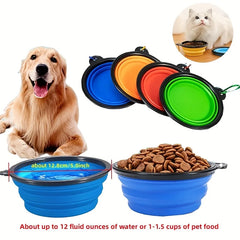 Portable Pet Food Bowl  Durable TPR Bowl  Cat and Dog Food Pet Silicone Collapsible Bowl Portable Travel Outdoor Water Food Bowl