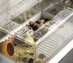 Small Pet House Large Space Transparent Pet Feeding Box Multi Functional Layered Area Luding Chicken Nest Breathable Pet Nest