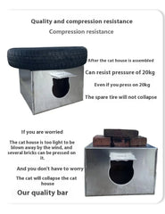 Outdoor Cat House Pet Shelter Waterproof Stray Cats Cold Windproof Scratch-Resistant Four Seasons Tent Dog Nest Warm House