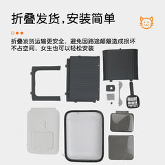 Extra Large Enclosed Cat Litter Box Top Entry Litter Tray with Drawer Design Anti Splash Hooded Toilet with Odor Sealing