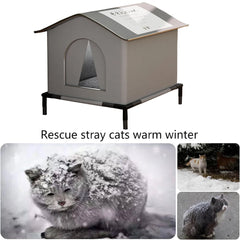 Stray Cat Houses with Mat Waterproof Winter Warm Foldable Washable Pet Cave Sleeping Beds for Outdoor Cats Small Dogs Puppies