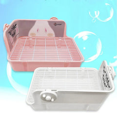 Rabbit Litter Box Toilet for Small Animal Corner Litter Pan Bunny Potty Trainer
