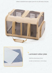 Pets Carrier Bag Lightweight and Breathable Pet Shoulder Bag Large Capacity Cat Bag Multi Pet Suitcase Foldable Cat Backpack