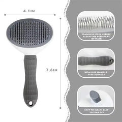 Dog Grooming Brush with Easy Clean Button, Pet Massage Comb for Effective Detangling and Hair Removal, Suitable for Dogs