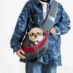 Pet Cat Dog Carrier Backpack Travel Tote Shoulder Bags Mesh Sling Carry Pack Pet Carrying Supplies Crossbody Shoulder Bag