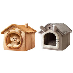 Foldable Pet House Removable Puppy Nest Washable Cat House Soft Pet Sleepping Bed For Extra Small Dogs and Small and Medium Cat