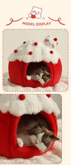 HOOPET Warm Cat House for Winter, Enclosed Kitty Tent with Large Space, Four-Season Safe & Cozy Sleeper, Eco-Friendly Pet Bed