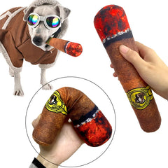 Pet Funny Toys Cigar Big Smoke Plush Sound Squeak Fake Cigarettes Toys Dog Chew Molar Interactive Game Bite Resistant Pet Toy