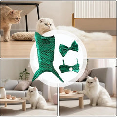 Cat Mermaid Costume Mermaid Tail Clothes Sequin Mermaid Dress Cat Dog Outfit Soft Funny Pet Costumes Fishtail Clothes Unique Sea