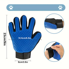 1pair Pet Grooming Glove - Gentle Hair Remover Brush For Dogs And Cats - Massages And Stimulates Circulation - Easy To Use And C
