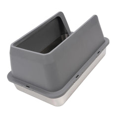 Stainless Steel Enclosed Litter Box Spacious Easy Access Removable Sturdy High Sides Stainless Steel Litter Box for Large Cats
