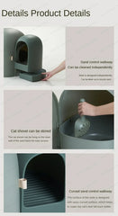 Fully Enclosed Extra Large Cat Litter Box Anti-odor Cat Toilet Simple Style Cat Litter Box Pet Supplies Eco-friendly Material