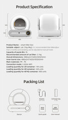 Tonepie Automatic Smart Cat Litter Box Self Cleaning 65L App Control Pet Cats Toilet Litter Tray Ionic Deodorizer Arenero Gato