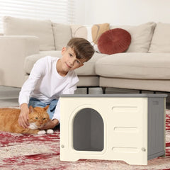 Four Seasons Waterproof Pet Shelter Outdoor Cats Dogs Shelter Windproof Rainproof Cozy House for Small Pets Outdoor Kitten Nest