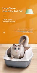 HOOPETCat Litter Box Large Capacity Litter Pan Semi-enclosed Pet LitterLitter Box Kitty Supplies Cat Potty Open Cat Litter Box