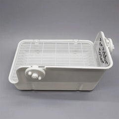 Rabbit Litter Box Toilet for Small Animal Corner Litter Pan Bunny Potty Trainer