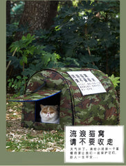 Cat Outdoor Tent Pets Waterproof Warm Beds House Pet Puppy Comfort Semi Enclosed Sleeping Furniture Cat Supplies Accessories