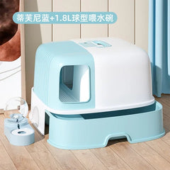 Cat Litter Box Fully Enclosed Oversized Hallway Supply Tray Oversized Long Aisle Drawer Pet Toilet Furniture Supplies