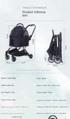 pet stroller Outdoor pet cart four wheeled metal folding handcart portable double-layer separable pet cart for outdoor use