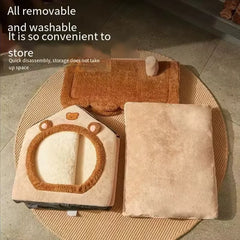 2025 New houses And habitats Four Seasons Pet House Cozy Winter Shelter for Small Dogs Cats, Cat House Style with Removable Wash