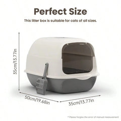 Extra Large Cat Litter Box Anti-Leak Fully Enclosed, Demountabl Semi-Enclosed, Easy To Clean Preventing Outer Splash Large Space