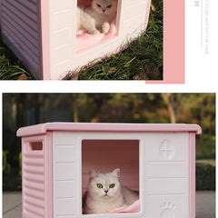 HOOPET Cat Litter Cat House Cottage Summer Outdoor Rainproof Dog Kennel Cat House Stray Cat Outdoor Nests