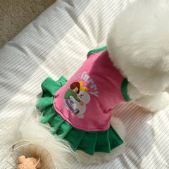 Pet Dresses Thin Strap Dogs Vest Comfortable Fabric Printed Design Puppy Camisole Breathable Soft Small Dog Cat Dress Puppy