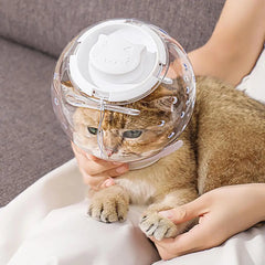 Cat Muzzle Cat Grooming Masque Clear Cat Adjustable Hood Pet Grooming Cover Accessory Prevent from Cats Biting Chewing