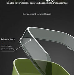 Cat Litter Box with Cat Litter Spatula Semi-enclosed Sandbox for Cats Rabbit Small Animals Cat Tray Kittens Litter Bedpans