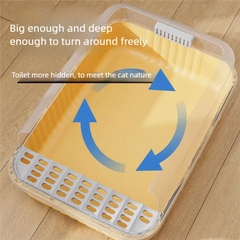 Cat litter box, oversized, splash proof, fully open toilet for kittens, odor proof, semi enclosed toilet, litter box, cat suppli