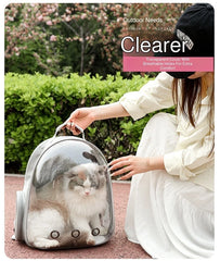 Portable Pet Backpack Outdoor Cat Supplies Transparent Shoulder Bag Pet Bag Breathable Space