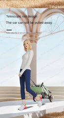 Detachable Pet Stroller Ultra-light Portable Outdoor Cat and Dog Stroller Aluminum Alloy Frame Four-wheel Shock Absorber