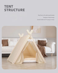 Pet Tent House Foldable and Removable Portable Comfortable and Breathable Cat House Stable Dog House with Thick Pad Pet Supplies