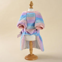 Winter Pet Dress Cute Pet Outfit Fashionable Winter Warm Pet Dress for Small Medium Dogs Cats Comfortable Plush Skirt
