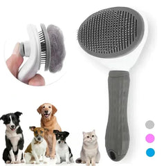 Dog Grooming Brush with Easy Clean Button, Pet Massage Comb for Effective Detangling and Hair Removal, Suitable for Dogs