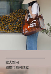 Pet bag Cat bag Portable going out Transparent schoolbag Carrying one-shoulder portable cat bag Dog dog