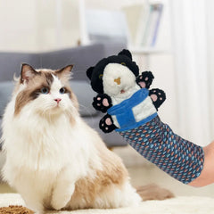 Cat Puppet Wrestler Cat Sumo Wrestling Glove Cats Interactive Play Hand Puppet With Sturdy Padding Soft Plush Toy for Cats Games