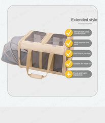 Pets Carrier Bag Lightweight and Breathable Pet Shoulder Bag Large Capacity Cat Bag Multi Pet Suitcase Foldable Cat Backpack